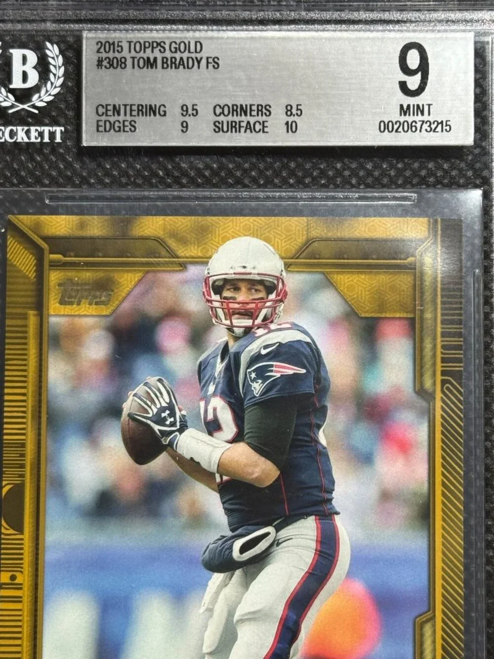 2015 TOPPS GOLD /2015 SP TOM BRADY BGS 9 MINT NEW ENGLAND PATRIOTS